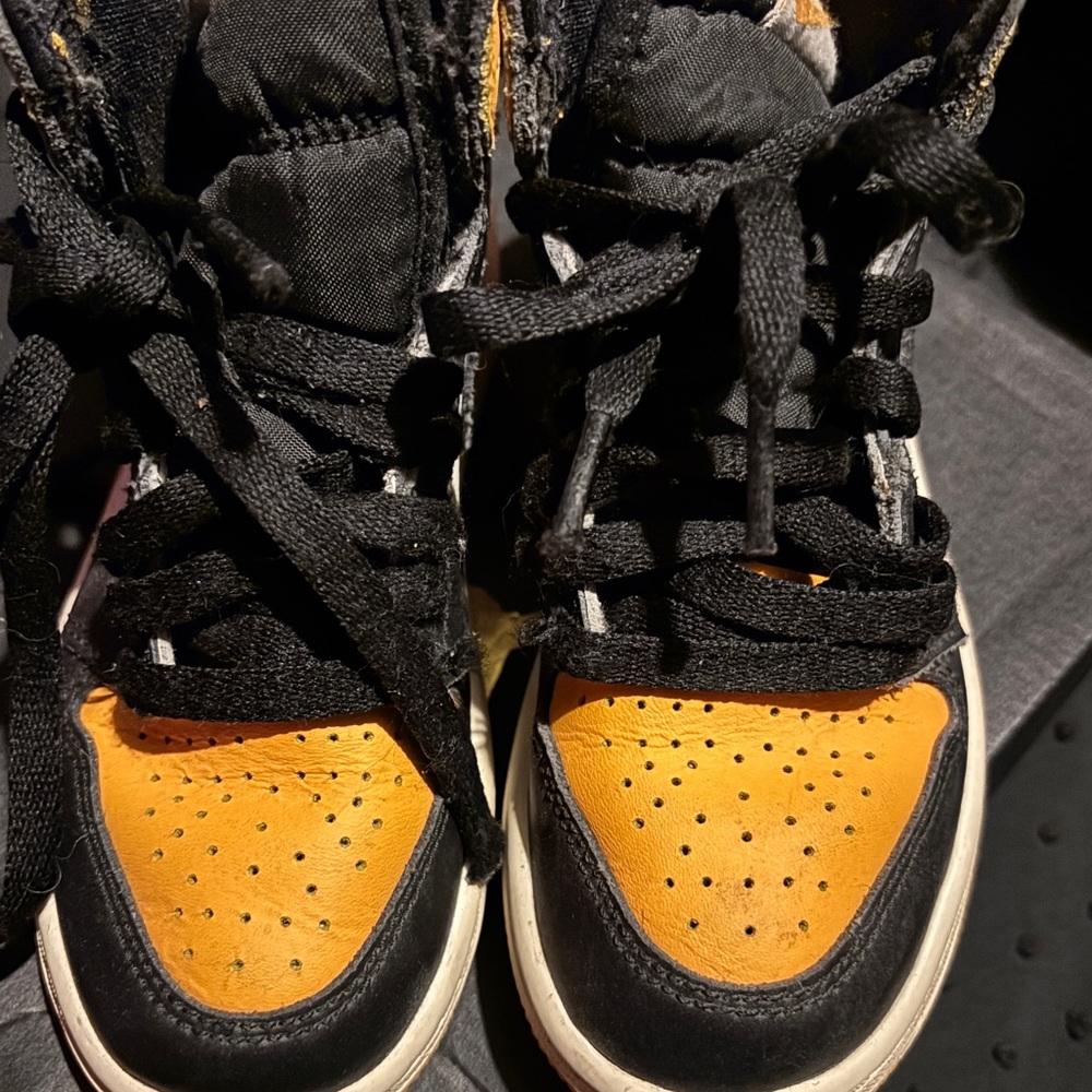 Black and Orange High-Top Sneakers